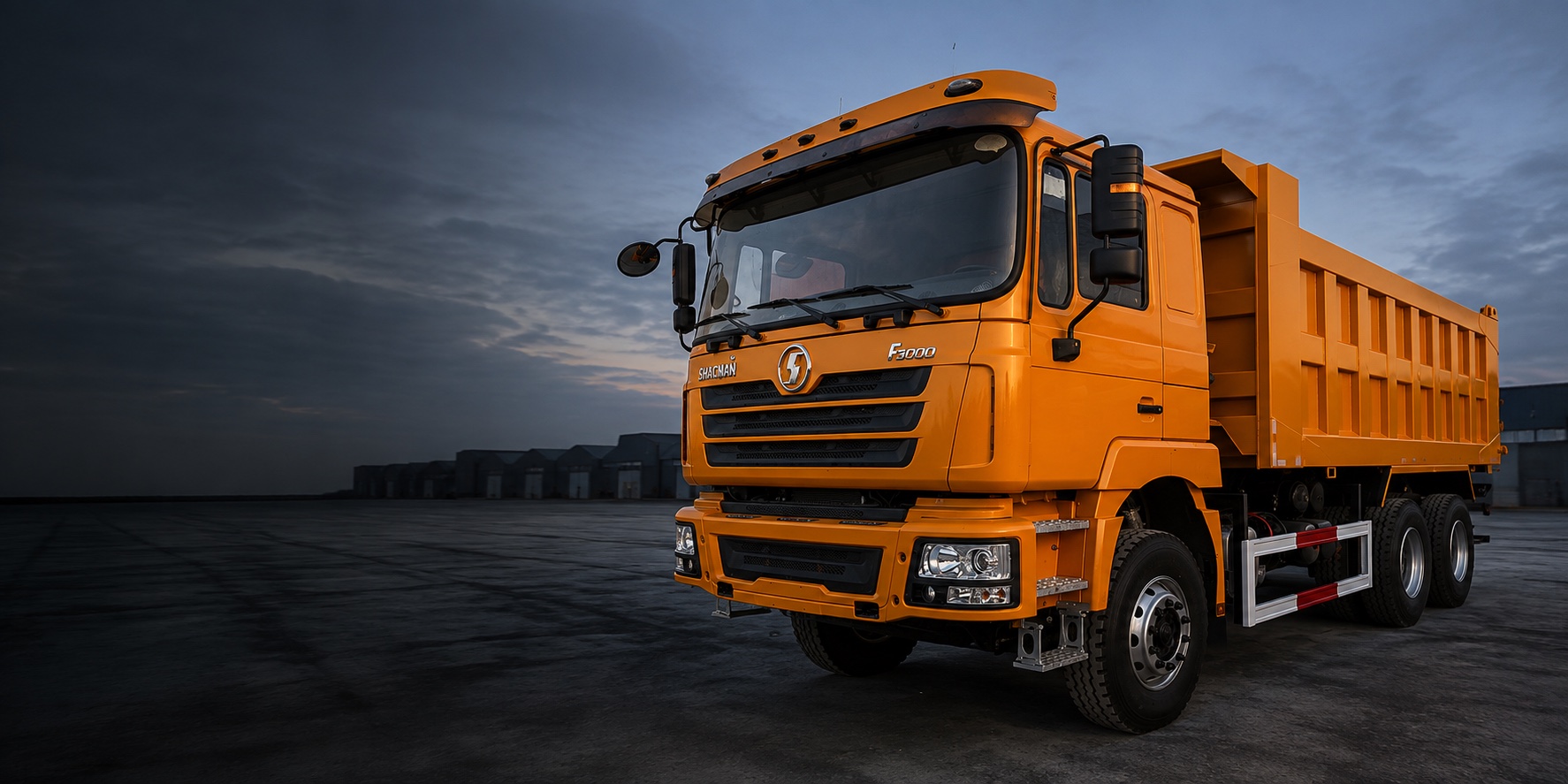 Orange SHACMAN F3000 6×4 dump truck