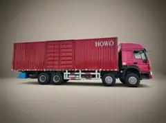 HOWO 8x4 Cargo and Box Truck – Front three-quarter view