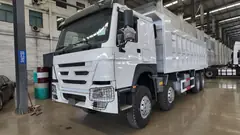 Real photo · White HOWO 371 8x4 dump truck, current vehicle photo