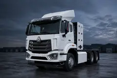 HOWO NX CNG tractor truck with gas cylinder cabinet — illustrative studio image